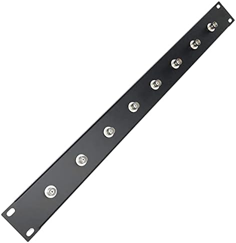 19 Inch Wireless Microphone Antenna Re-located Distribution, Front Panel for Multi-Antenna Install and Set-up on 1U EMI Cordless Sytem, 8 Bulkhead Adapter for BNC Antenna - RF Coaxial Cable Connecting