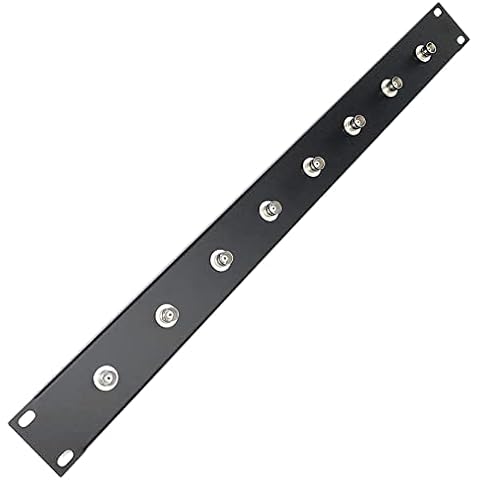 19 Inch Wireless Microphone Antenna Re-located Distribution, Front Panel for Multi-Antenna Install and Set-up on 1U EMI Cordless Sytem, 8 Bulkhead Adapter for BNC Antenna - RF Coaxial Cable Connecting Cover