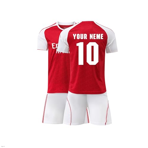 WeiaiziY Personalised Football Kits for Kids and Adult, Replica Shirts Football Kit with Name Number,Training Shirts Shorts Socks Fan Gifts for Boys Girls Men