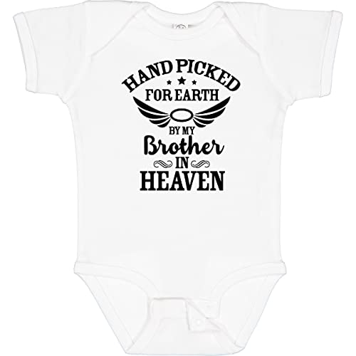 inktastic Handpicked for Earth By My Brother in Heaven Angel Wings Baby Bodysuit