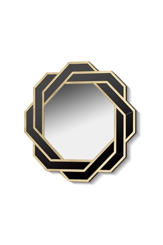 setabianca Seta Wall-Art 016 Black Gold Duvar Aynası 50 * 50 * 2 Cm