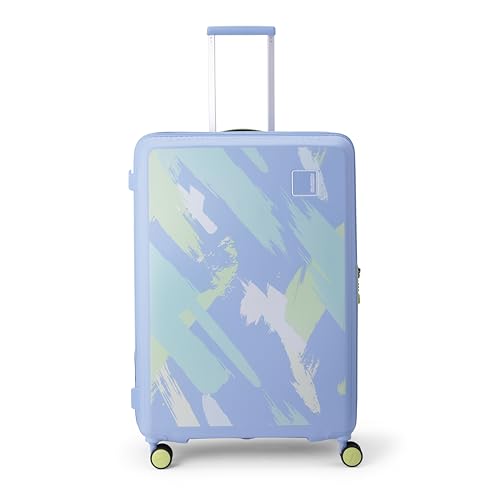 American Tourister Elbrus+ Medium 68 CM with TSA Lock & 8 Wheels Suitcase/Hard PC Check-in Luggage Bag for Travel/Trolley Bag with Double 8 Spinner Wheels for Men & Women- Placid Blue