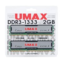 Amazon | UMAX DDR3-1333(1GB*2)Kit CL9 1.5V DDR3-1333 2枚組