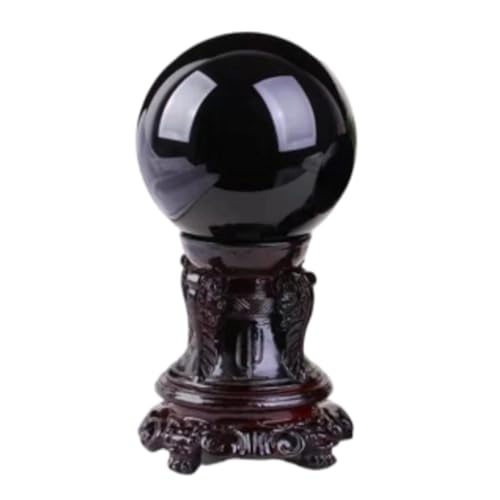 Obsidian Crystal Ball Ornaments, Polished raw Stone, Black Crystal Ball, Home Interior Ornaments,50mm