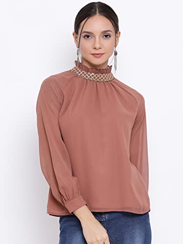 Image of ALL WAYS YOU Casual Embellished Women Brown Top A2107TPBR018