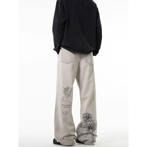 Womens Baggy Jeans Y2K Low Rise Vintage Graffiti Graphic Jeans 90s Distressed Coquette Jeans Aesthetic Clothing4