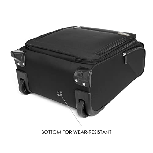Image of Verage Underseat Carry On Luggage With Spinner Wheels, Black, 16-Inch Rolling, 2 Wheels