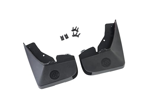 Image of GM Accessories 19202437 Rear Molded Splash Guards in Black with Buick Logo