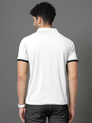 Image of Polo Neck Cotton Blend T-Shirt