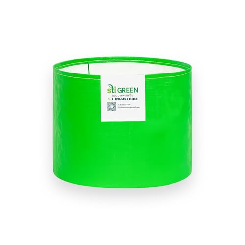 Image of HDPE Grow Bags for Plants 12X15 Inch (Pack of 1) | 260 GSM Heavy Duty UV-Protected Round Green Colour Plant Bags for Terrace and Vegetable Gardening | Strong & Reusable|