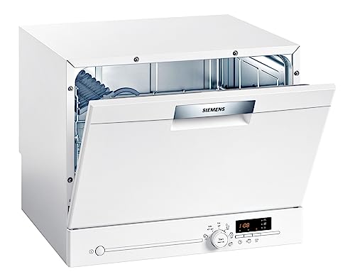 Siemens SK26E222EU iQ300 Freistehender Kompakt-Geschirrspüler / F / 61 kWh / 6 MGD / varioSpeed / Glas 40° Programm / aquaStop