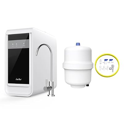 SimPure Q3-600 Reverse Osmosis System & Compact Water Pressure Tank HYRO-1.0, Connect to Refrigetor and Ice Maker Easy