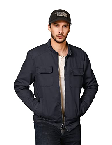 Wenven Mens Light Cotton Windbreaker Utility Military Style Jacket (Gray, Xl) #TOP28