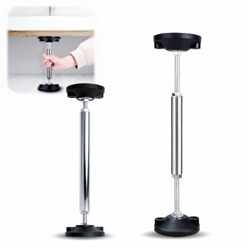 Qivine 2 Stück Stützen Höhenverstellbar, Verstellbares Teleskop Montagestütze Bis zu 300 Kg, Adjustable Teleskopstützen Kurz für Wandschränke, Badezimmerschränke, TV-Schränke (38~52cm)