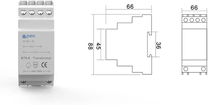 Door Bell Transformer. Suitable For Wired Doorbells & Compatible With Ring/Chime/Smart Door Bell. DIN Rail Mountable. Mains Converter 2-24V. No Need To Charge Batteries Anymore.