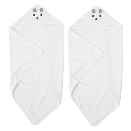 DECOMELODY 2 Piezas Toalla Baño Niña con Capucha Coral Ultra Suave Absorbente para Recién Nacido Niña Diseño Animal Divertido