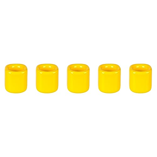 Mega Candles 5 pcs Yellow 1/2 Inch Diameter Ceramic Chime Ritual Spell Candle Holders, Great for Casting Chimes, Meditation, Rituals, Spells, Vigil, Witchcraft, Wiccan Supplies