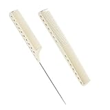 2 Pieces, Carbon Fiber Hair Rat Tail Combs Set, General Styling Grooming Comb, Anti Static Heat Resistant Hairdressing Comb, Fine and Wide Tooth Hair Barber Comb -  Swanliss