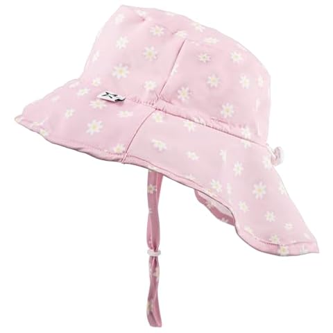 Tiny Twinkle Sun Protection Baby Flap Hat with UPF 50+ Sun Protection for Baby and Toddler Boys and Girls(Pink Daisy,2-4T) Cover