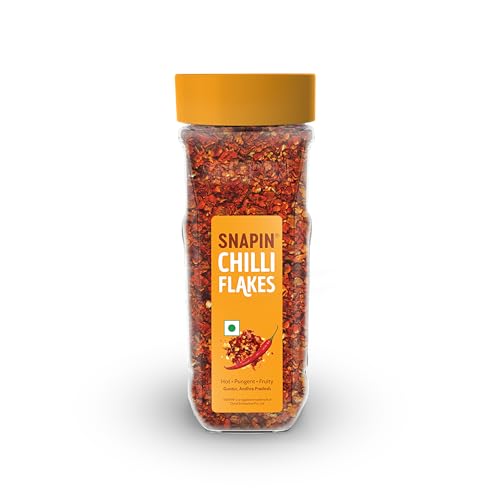 Image of SNAPIN Chilli Flakes 95 gm I Red Chilli Flakes I 330 ml PET Bottle | Bold & Spicy Crushed Red Chillies | All-Purpose Cooking & Garnishing | Crushed Chillies for Pizza, Pasta & Snacks | Spicy All-Purpose Garnish | 95 g