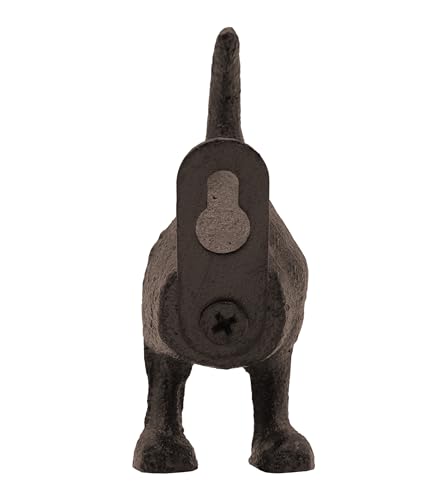 Spetebo Gusseisen Wandhaken Hundepopo braun - 6er Set - Hunde Garderoben Haken in antik Optik - Hundeschwanz Wandgarderobe Kleiderhaken für Hundeleine Hundegeschirr Schlüssel Jacken