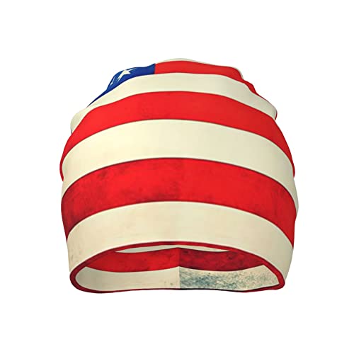 Usa Flag Vintage Knit Beanie Hats For Women Men Thin Slouchy Skull Cap Warm Headwear Lightweight Designs Cycling Sleep Sports Winter Summer #TOP2