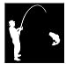 MDGCYDR Adesivi Auto Divertenti 15.4 Cm * 16.5 Cm Divertente Vita di Pesca Decalcomania del Vinile Adesivo Auto Camion Decalcomania della Finestra di Automobile Pescatore Pesce Nero/Argento