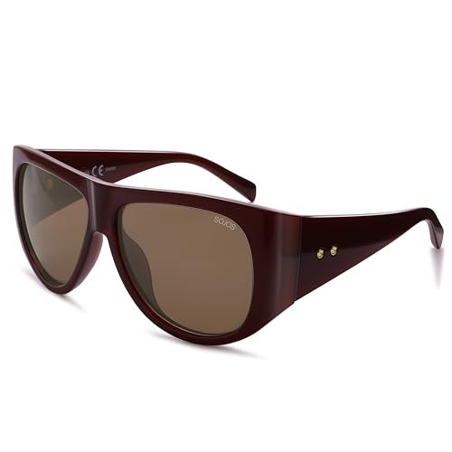 SOJOS Vintage Retro Oversized Big Aviator Polarized Sunglasses Womens Men SJ26154
