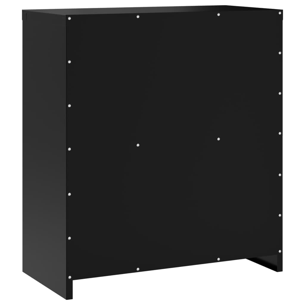 Generico Armario archivador con cerradura, 79 x 40 x 90 cm, de acero barnizado en polvo negro, armario de oficina con estante portaobjetos