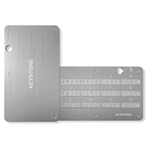 KEYSTONE Crypto Seed Storage, Cryptosteel Capsule Metal Wallet, Cold Storage Backup, 24 Words Bitcoin Key Phrase Storage, Steel Plate, Compatible with Ledger, Trezor, KeepKey (Keystone Tablet) Cover
