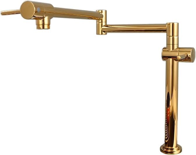 折りたたみ式シングルレバーシンク用蛇口 真鍮 360&deg;回転 キッチンシンク用水栓 ミキサー 多機能蛇口 シンクポット用 ガングレー