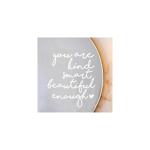 2X Affirmation Mirror Sticker for Girls Teens, You are Kind Smart Beautiful Enough Decal, Positive Self Love Bathroom Vanity Bedroom Mirror Decor for Daughter Student Friend