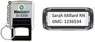 Nurses/Midwife/Doctors Stamp - Supplied with Handy Key Ring - Self Inking Personalised (2 Lines) 9mm x 25mm Exclusively for ATHENA Stamps