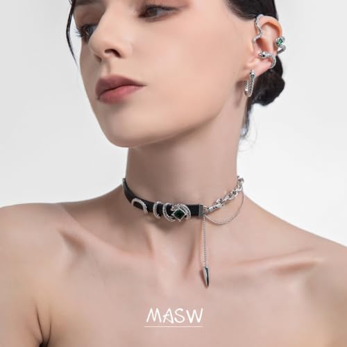 Gothic snake choker personalized collar snake elements women's necklace black choker M729-24