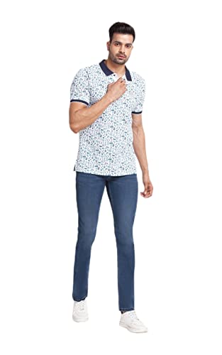 Image of Colorplus Men's Fitted Cotton Jeans (CJYT00506B5 Blue)