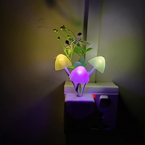 Sensor Led Night Light, Color Changing Plug-In Led Mushroom Light Dream Bed Lamp Cute Nightlight Sweet Night Lights For Kids Adults #TOP7