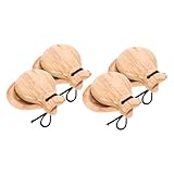 Kisangel 4pairs Wooden Castanets Finger Percussion Instruments Handheld Rhythm Toy for Adults Boys and Girls Teens