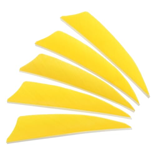 PATIKIL Plumas de Flecha 50 Pack 3 Pulgadas Pluma de Pavo Flecha Fletch ala Izquierda Flechado Amarillo para Tiro al Blanco DIY