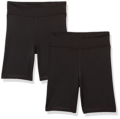 Amazon Essentials Pantalón Corto de Ciclismo de Altura Media Niña, Pack de 2, Negro, 11-12 años
