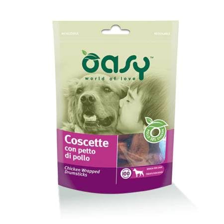 Oasy Snack Per Cani COSCETTE con petto di pollo - OFFERTA - 3 Buste da 100 gr