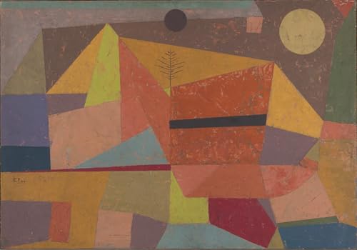 Peinture paysage de montagne joyeux Paul Klee pour mur vide salon
