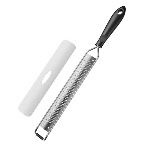Cheese Grater with Non-slip Handle,Lemon Zester for Kitchen Tool,Stainless Steel Zester Grater