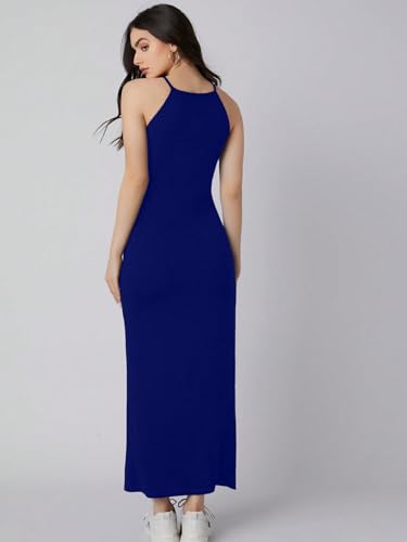 Image of Aahwan Pink Solid Halter Neck Solid Bodycon Midi Dress for Women's & Girl's