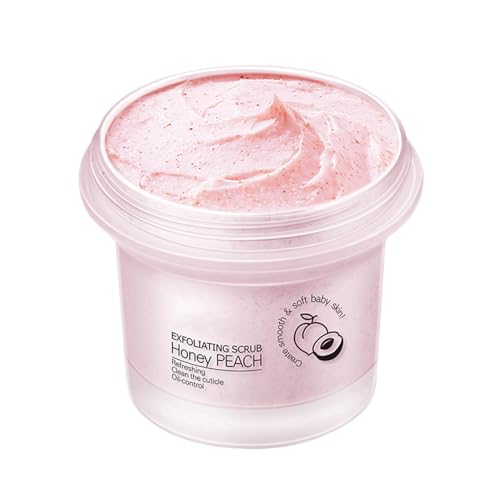 Fuerador Del Cuerpo Del Durazno, Matorral De Limpieza Del Cuerpo Refrescante Natural, Lavado De Baños De Brillo, Perfumado Perfumado Por El Durazno, Limpieza Y Exfoliación Profunda, 100 G Para El Cuid