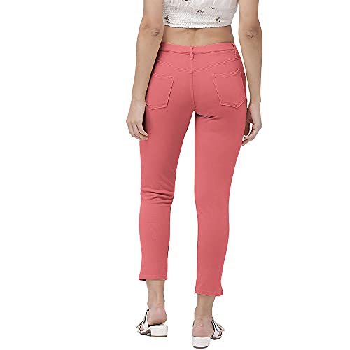 Image of GO COLORS Soft Cotton Blend Printed Jeggings Ankle Length for Women| Breathable, Mid Rise