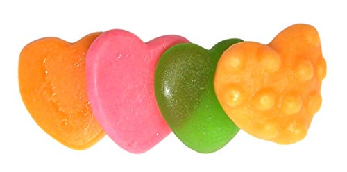 SpongeBob SquarePants Heart-Shaped Krabby Patties, Valentine's Day Gummy Candy Gift with To/From Stickers, Pack of 3