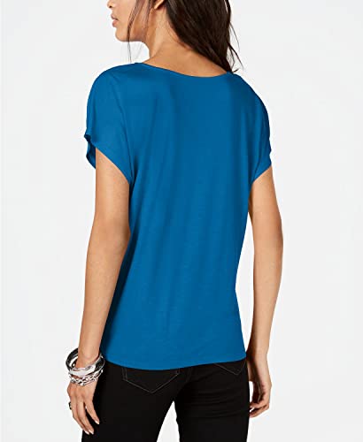 INC Womens Tie-Front Top, Green, X-Small miniatura 3