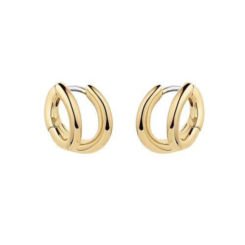 gorjana - Taner Double Huggies 3/8" - 18k Gold Plated - Multiple Piercing Illusion - Everyday Wear - Elegant Design - Lightweight Comfort - Versatile Style - Surgical Steel Post