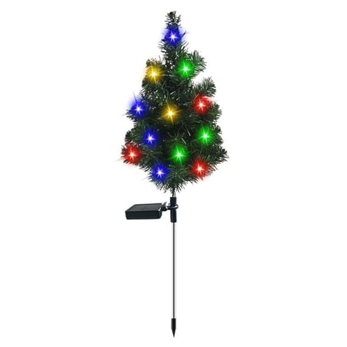 Tktouci Árbol De Navidad Alimentado por Energía Solar | Decoraciones Navideñas con Estaca,Luces para Senderos con Energía Solar | Uso en Patio Césped Sendero de Entrada Acera Estacionamiento Acampada
