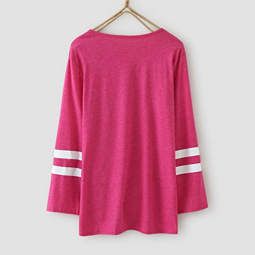 Kids Girls Long Sleeve Tops Side Button Striped Round Neck Comfy Stretchy Blouses Stylish Relaxed T Shirts for Girls3